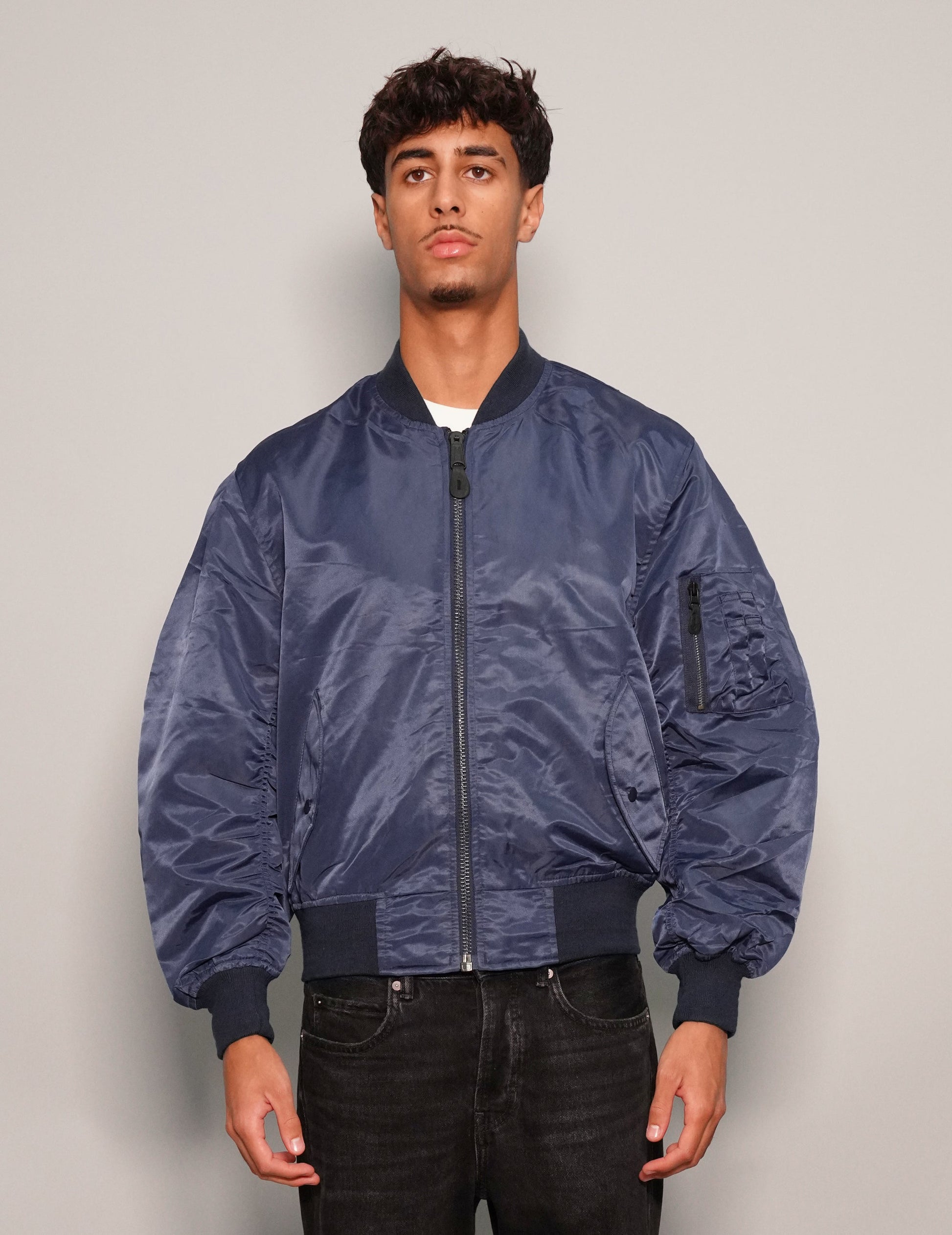 Vintage Blue Bomber Jacket Lightweight