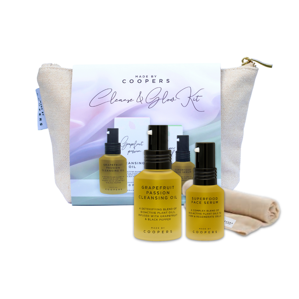Cleanse and Glow Kit with Grapefruit Passion Cleansing Oil and Superfood Serum