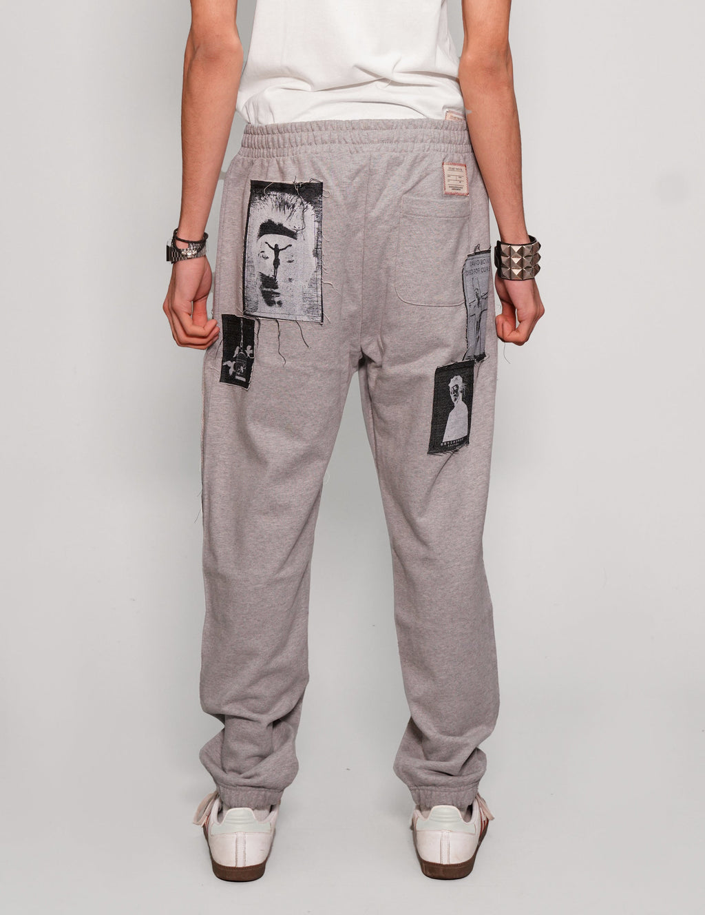 Multi Patch Jogger Pants in Grey