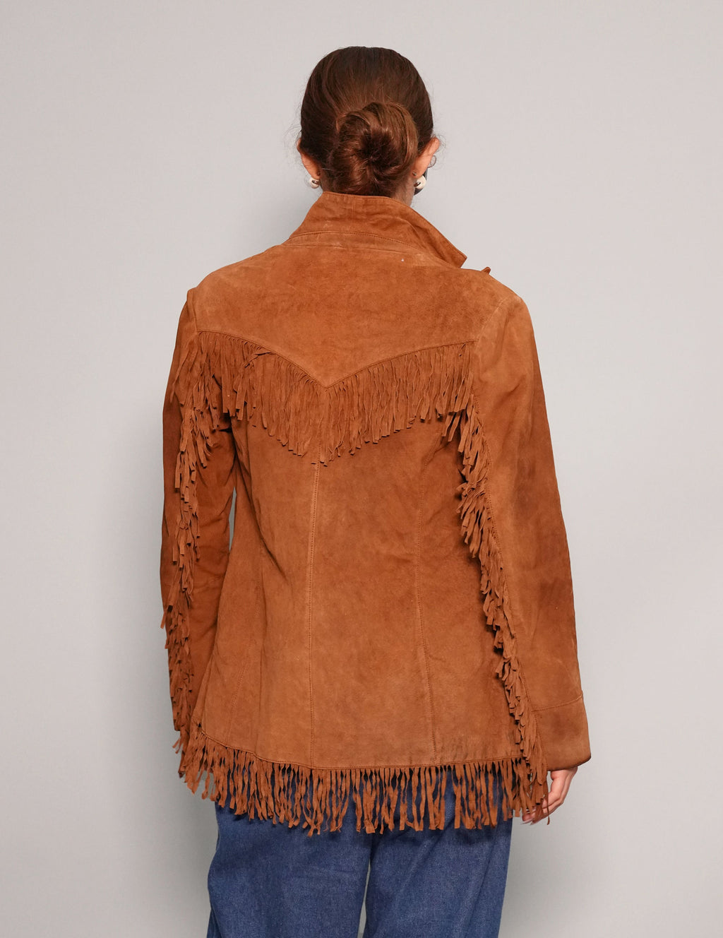 Dark Brown Leather Cowgirl Jacket