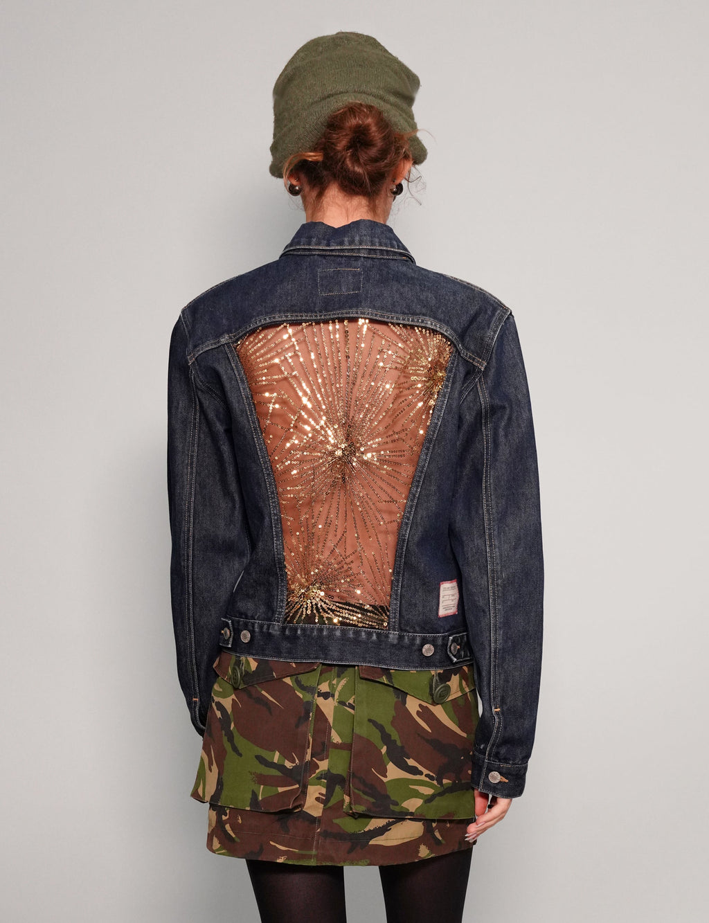 Vintage Blue Denim Party Back Jacket