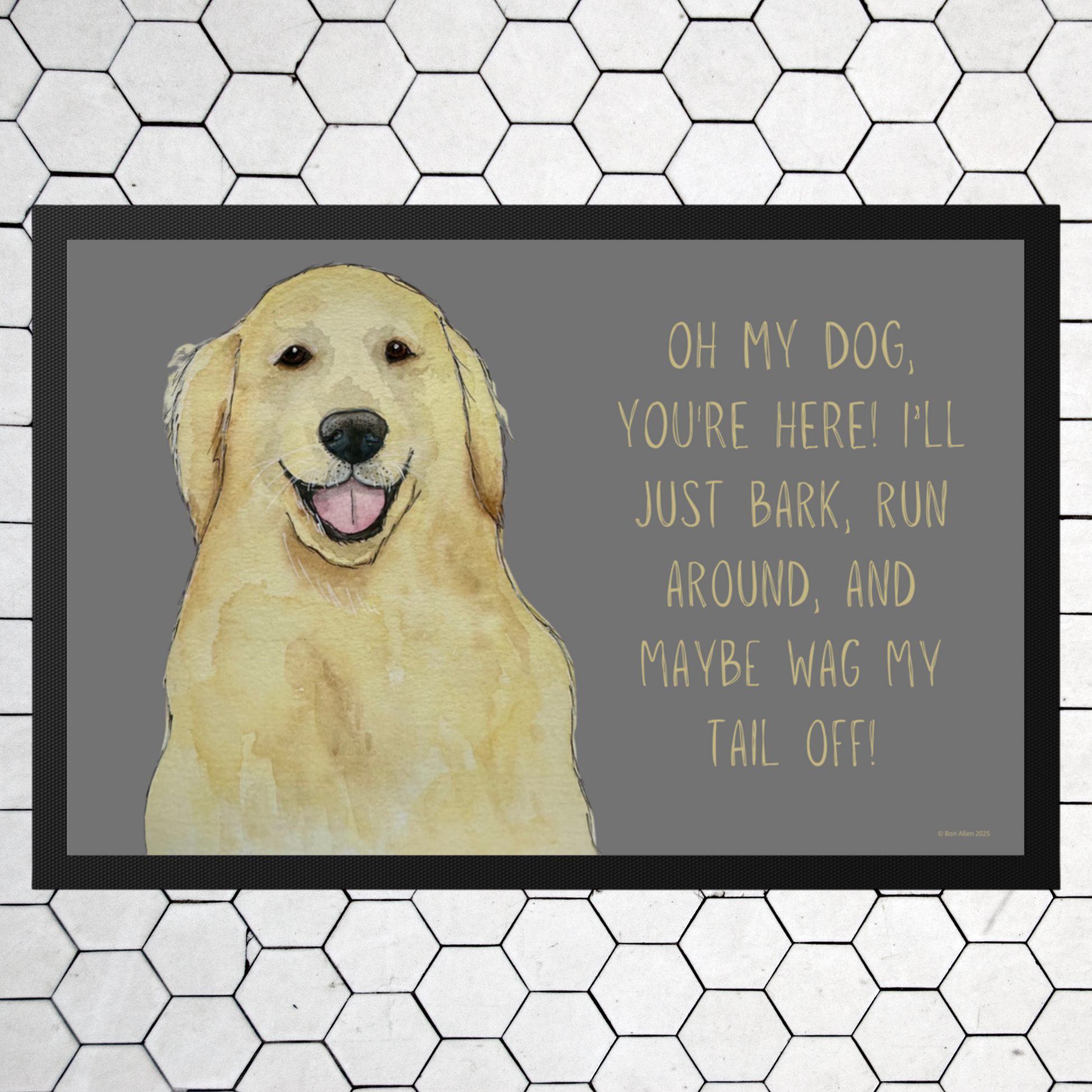 Golden Retriever Welcome Mat