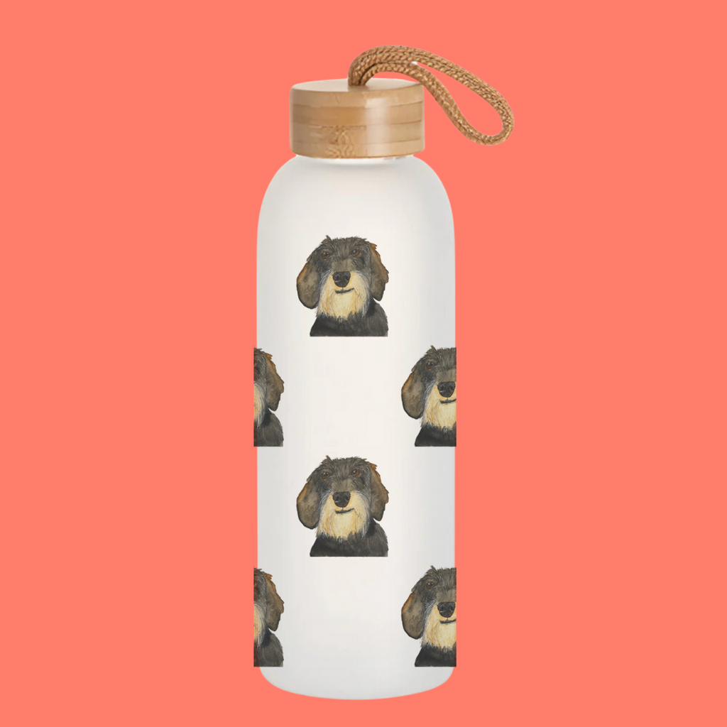 Sip Happens Water Bottle with Dachshund Design