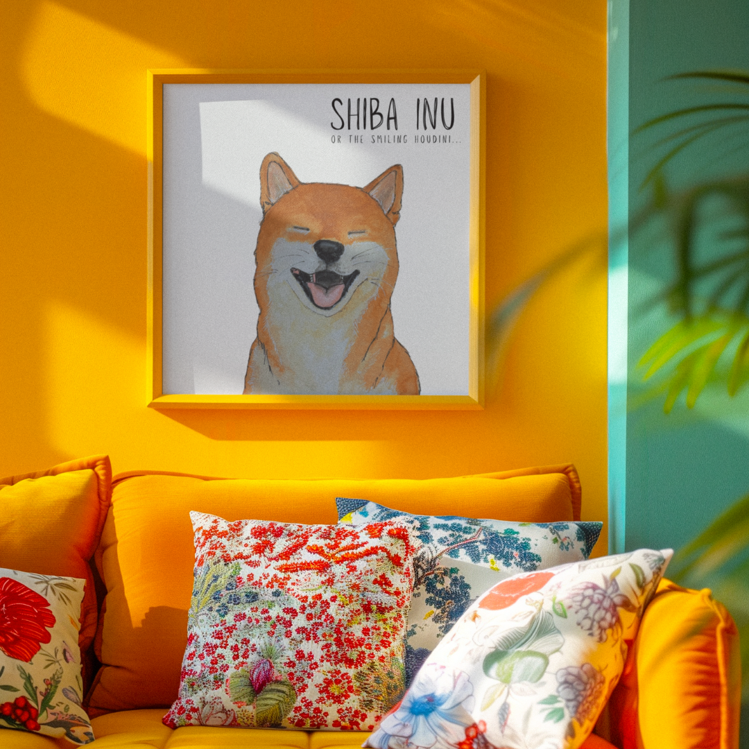 Shiba Inu Wall Print Escape Artist Elegance