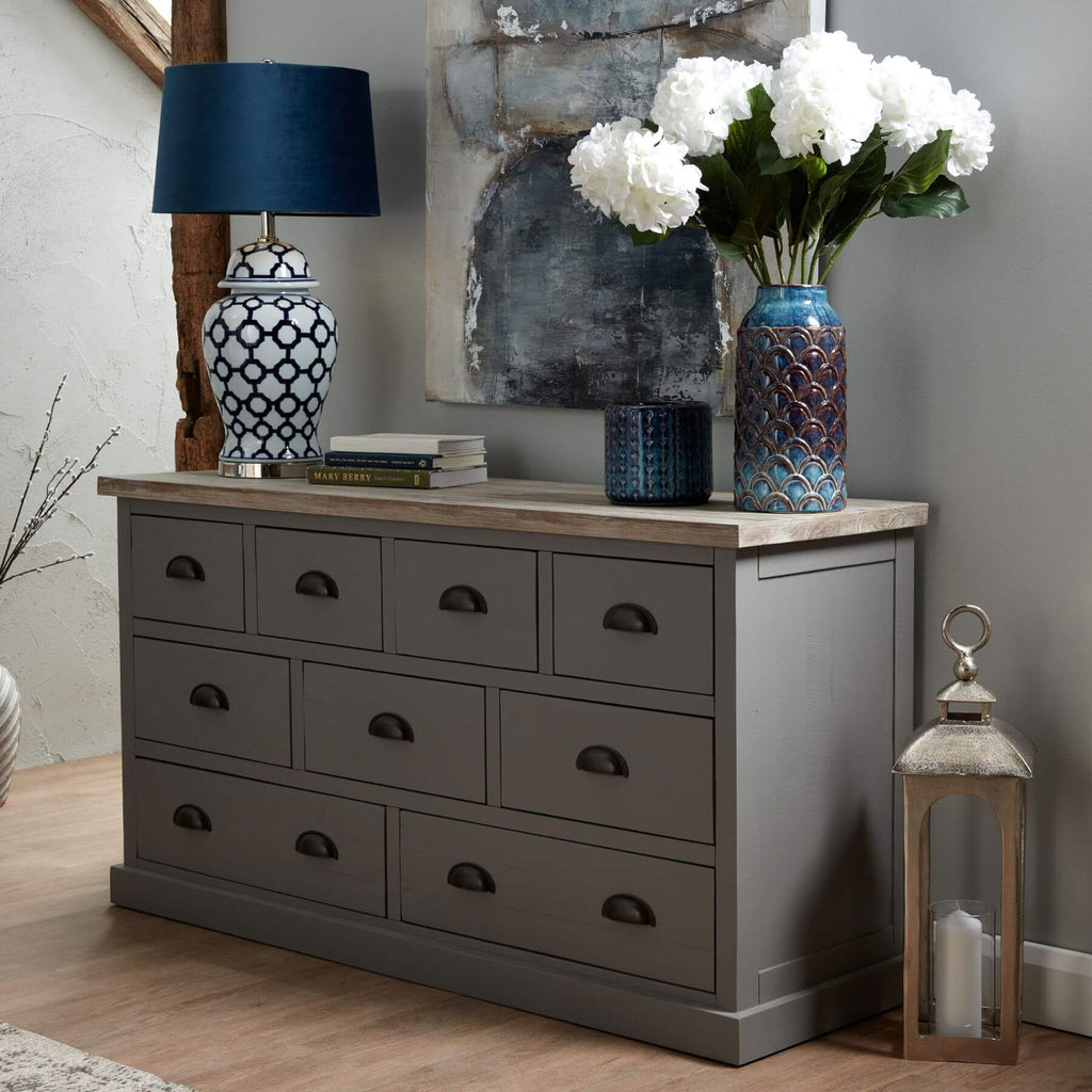 Handcrafted indigo ceramic planter with deep blue glaze, Mediterranean-inspired coastal modern design for home decor. by RoomLondon at brixbailey.com