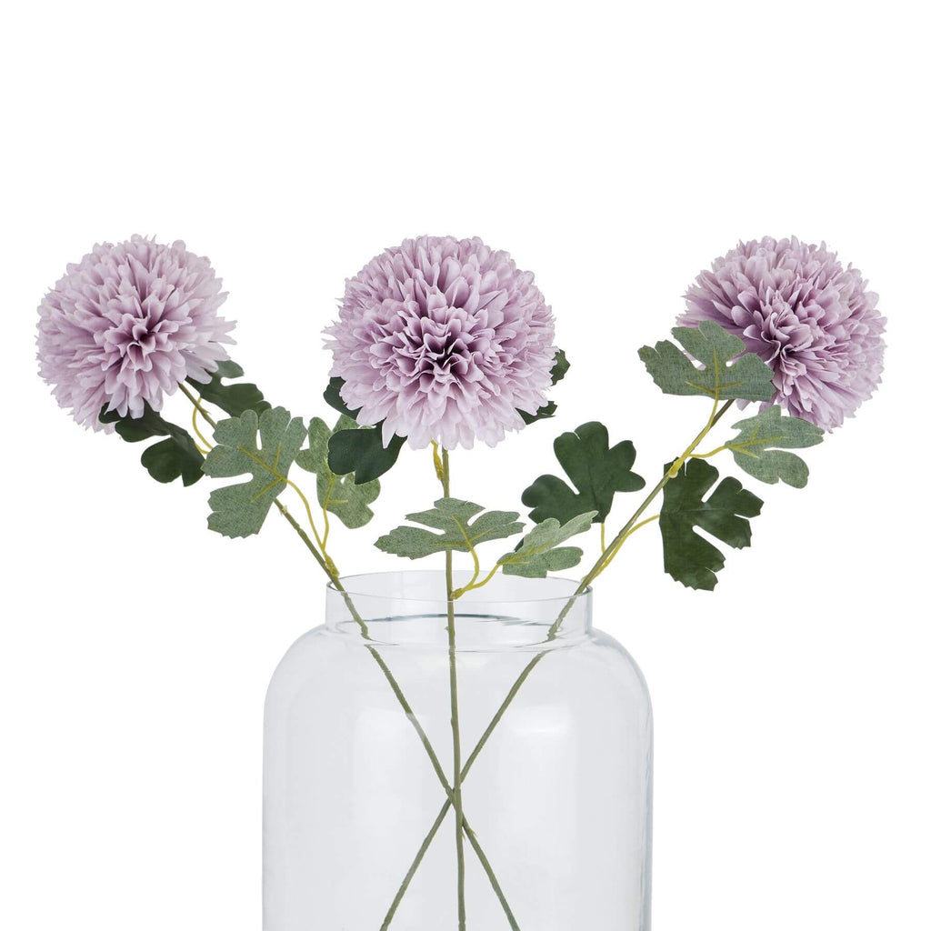 Lifelike light purple artificial chrysanthemum with realistic petals, 54cm tall, perfect for floral arrangements by sostter at brixbailey.com