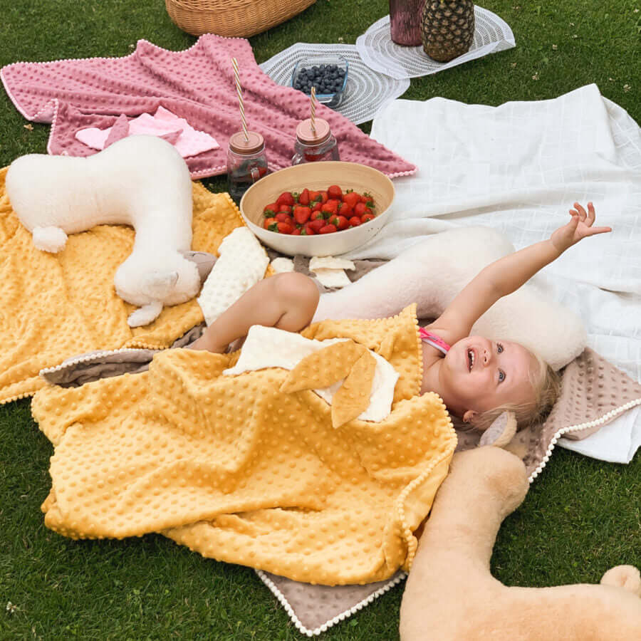 Double-Sided Baby Blanket with Detachable Bunny Toy - Cozy, Soothing & Dual-Fabric Comfort by Kai aš mažas buvau at www.brixbailey.com