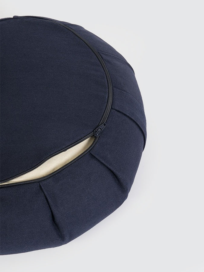 Organic Cotton Crescent Lotus Zafu Buckwheat Meditation Cushion