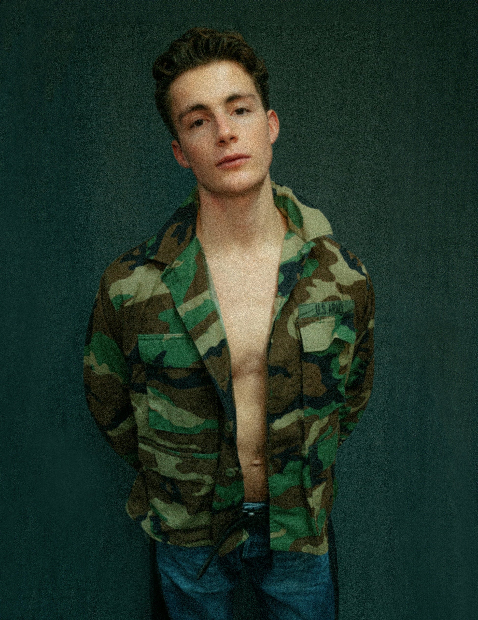 Party Back Shirt Silver Art Deco Camo