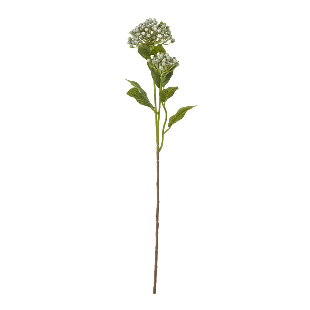 Lifelike blue hydrangea spray with lush clusters, 55 cm tall, made of high-quality plastic for year-round elegance. by RoomLondon at brixbailey.com