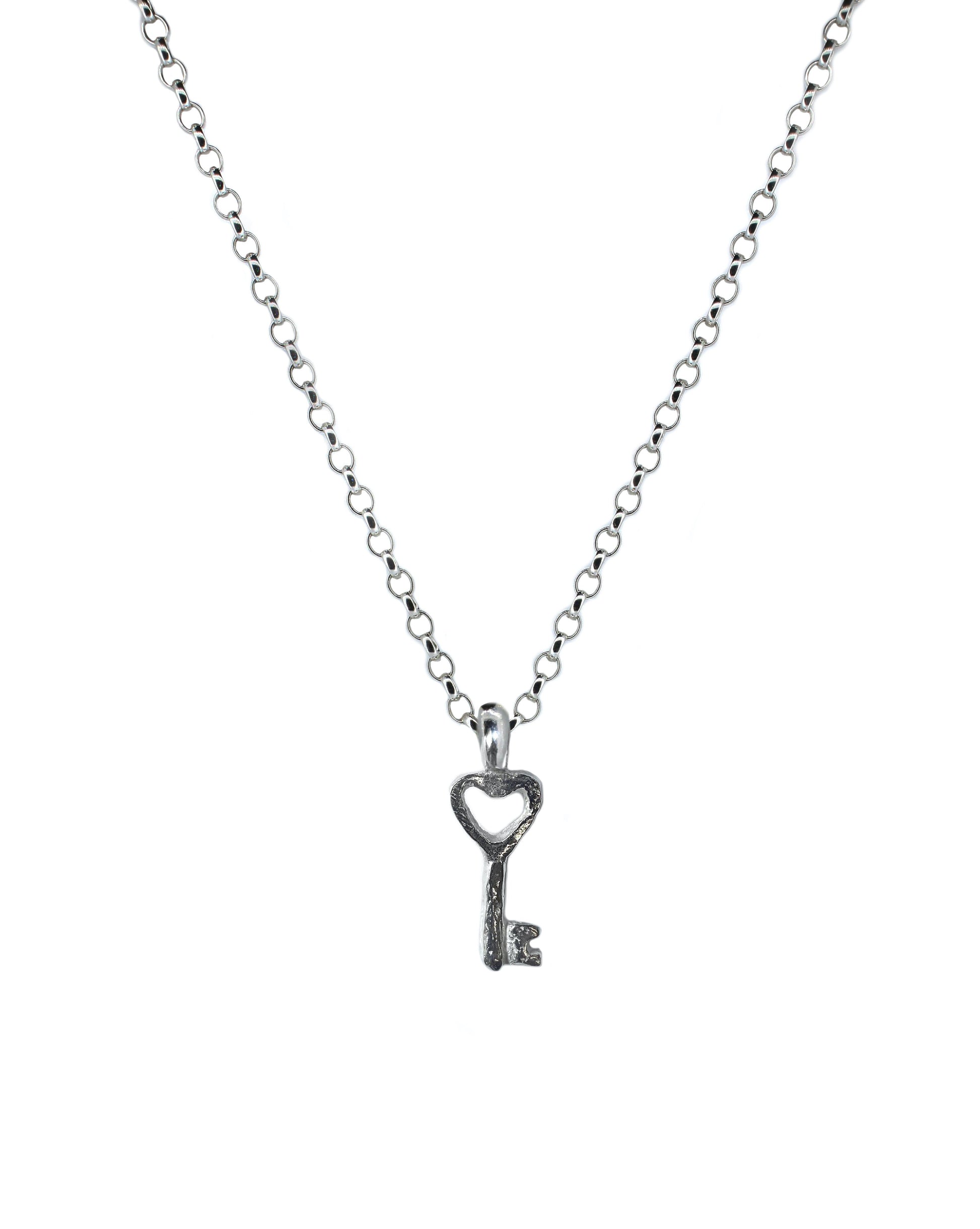 Key to My Heart Necklace in Sterling Silver