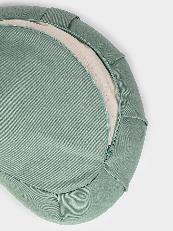 Organic Cotton Crescent Lotus Zafu Buckwheat Meditation Cushion