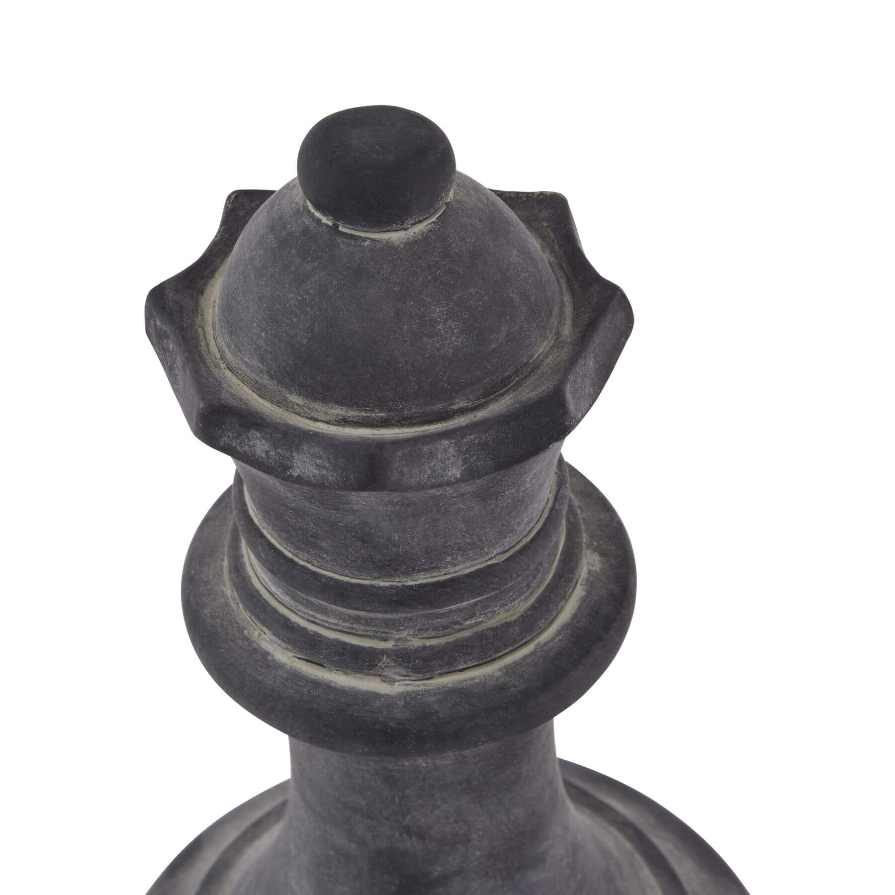 Grey ceramic queen chess piece, modern design, elegant home decor, 29cm height, premium chess set addition by Sostter at brixbailey.com