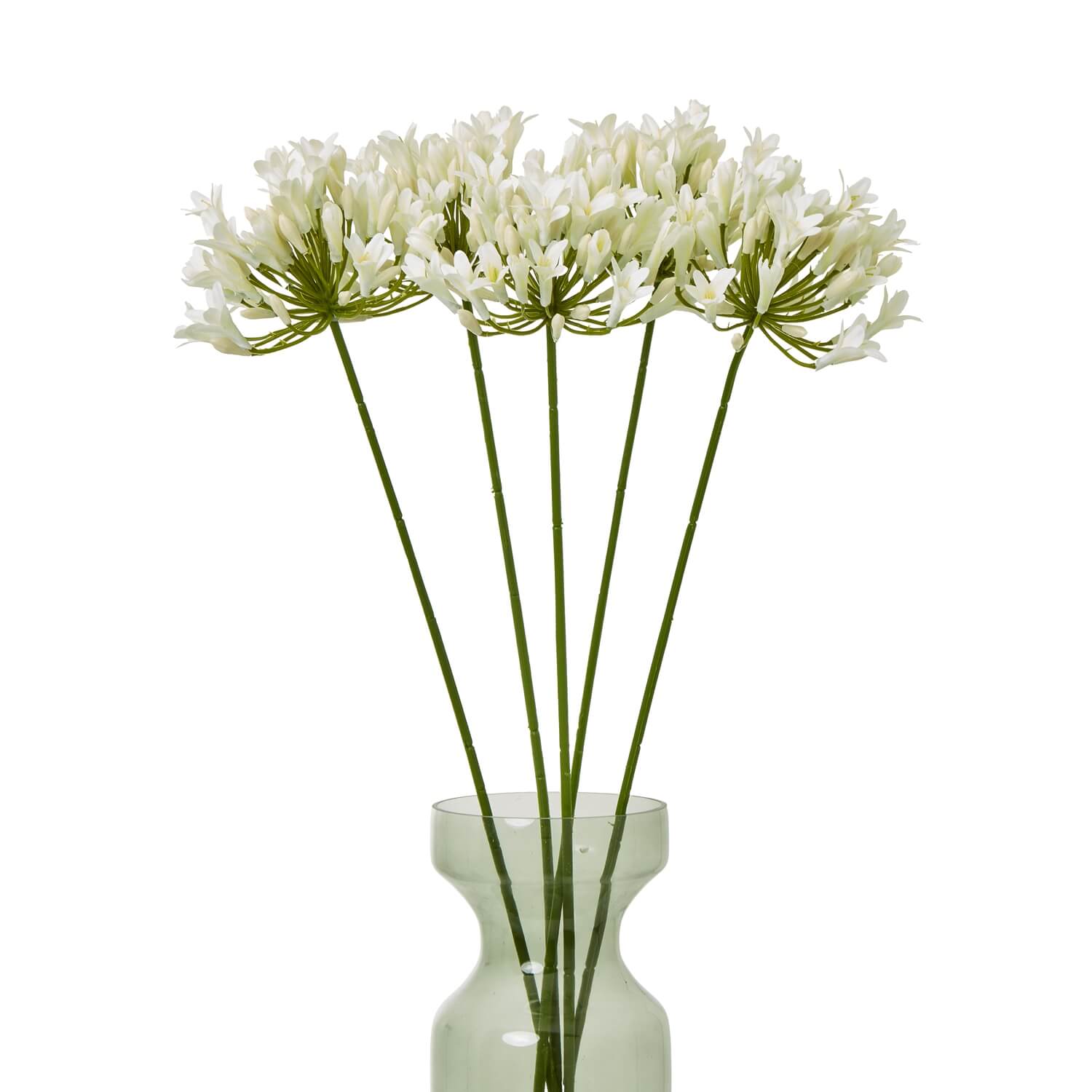 Cream agapanthus faux floral spray with green stem, lifelike botanical details, 75cm tall home decor accent by Sostter at brixbailey.com