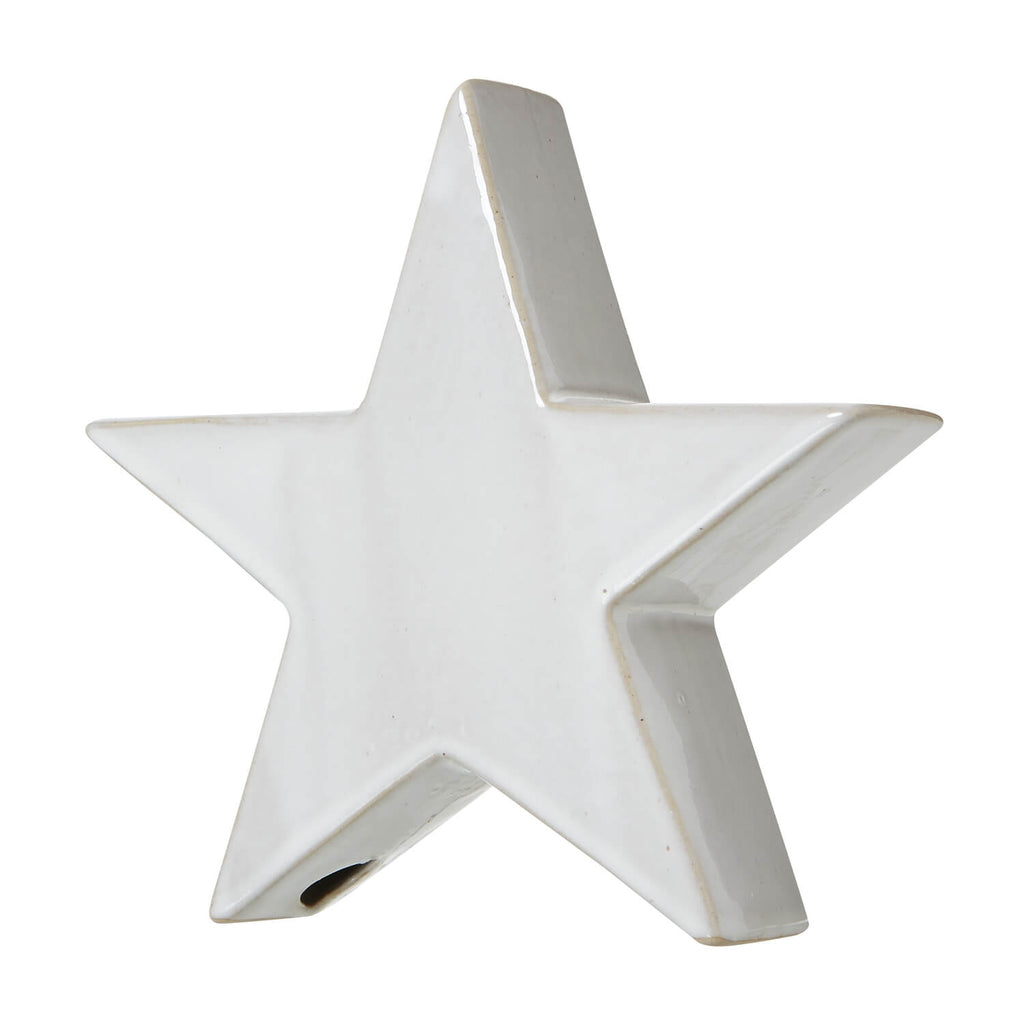 Minimalist white ceramic star dÃ©cor, modern sculptural accent for shelves or mantels by sostter at brixbailey.com