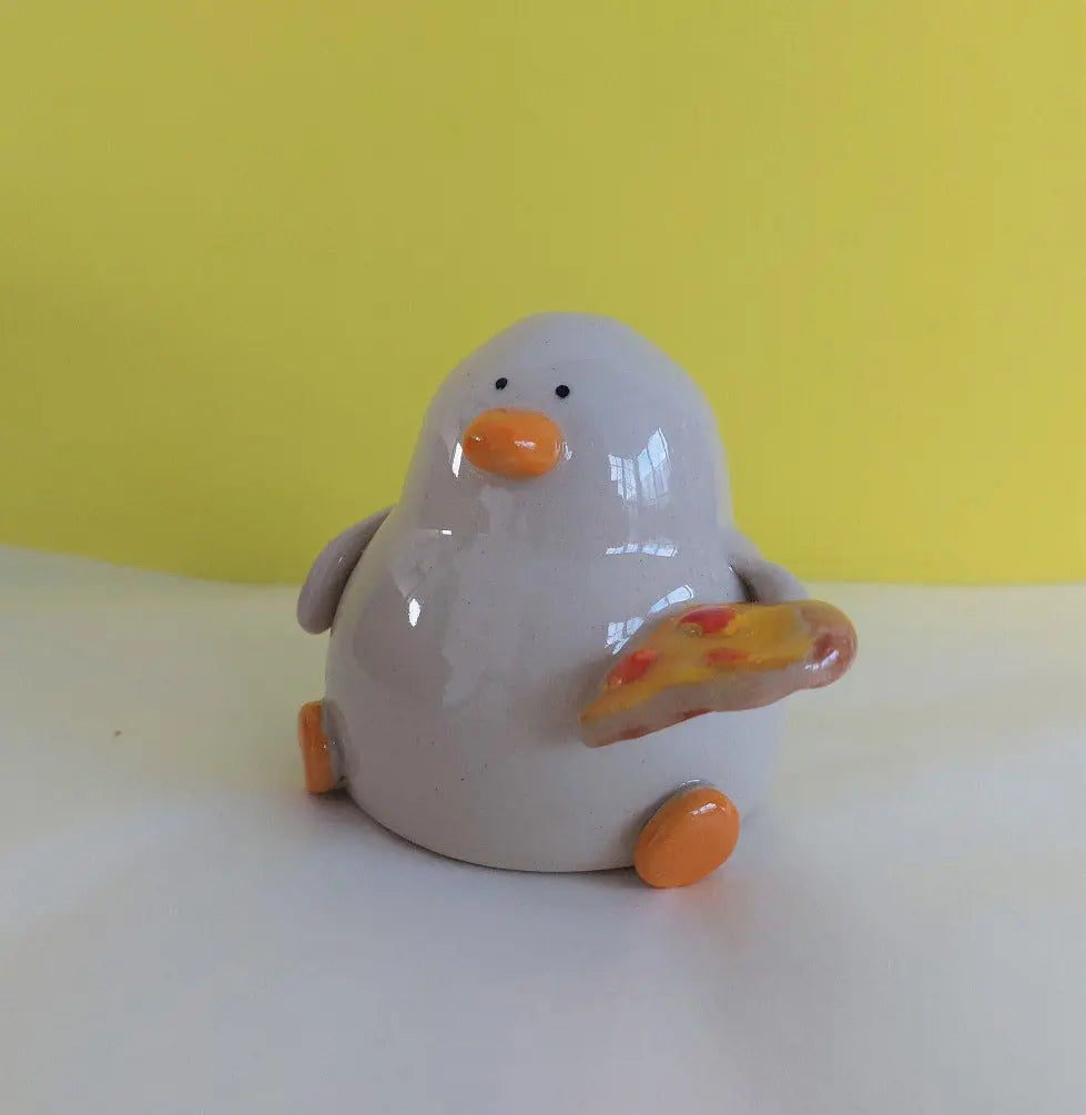 Naomi Pizza Duck Ceramic Handmade Ornament