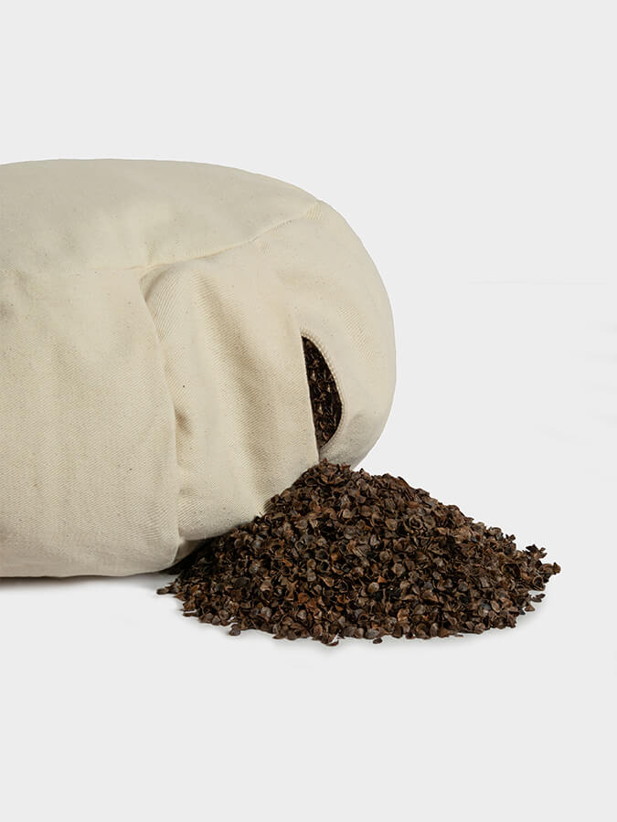 Organic Buckwheat Zafu Crescent Linen Meditation Cushion