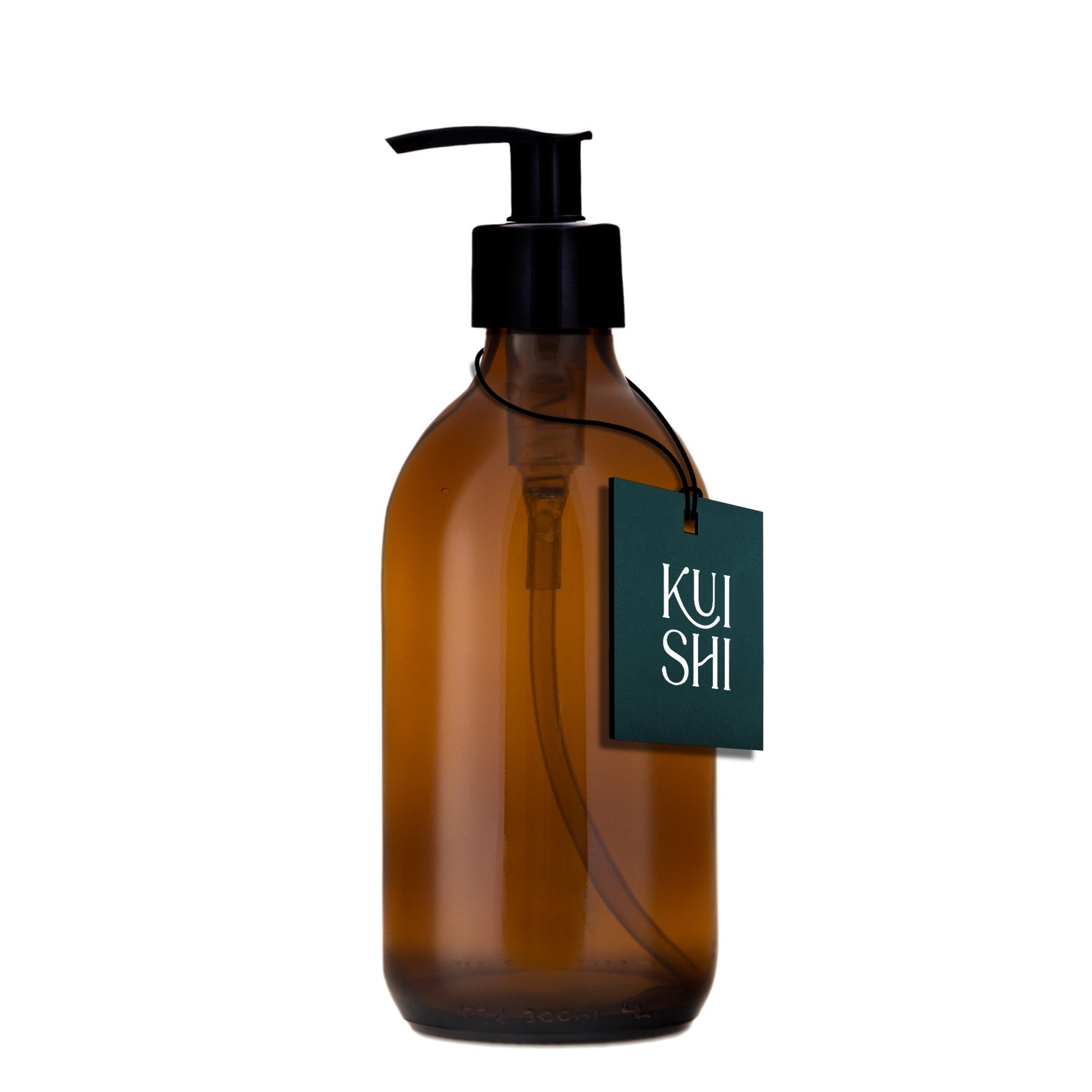 Amber Glass Pump Bottle Dispenser