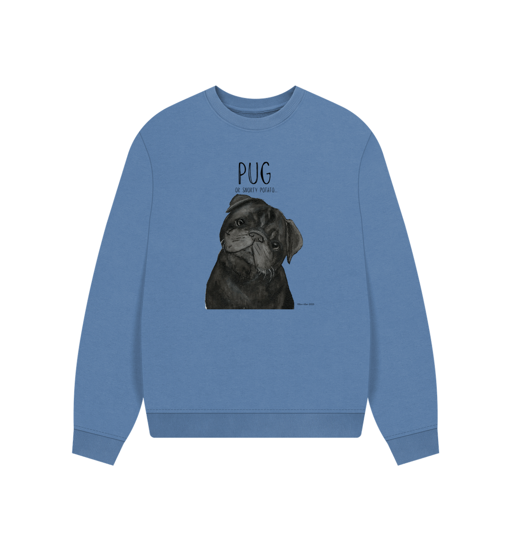 Snorty Potato Oversized Sweatshirt for Pug Lovers