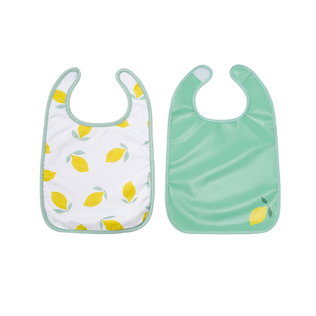 Cotton Jersey Bibs 2 Pack Happy Lemon