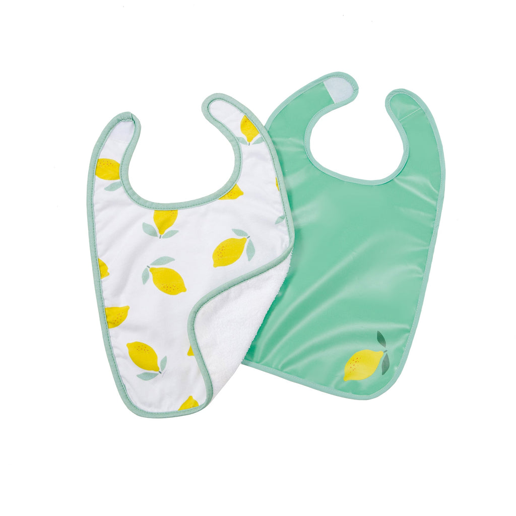 Cotton Jersey Bibs 2 Pack Happy Lemon