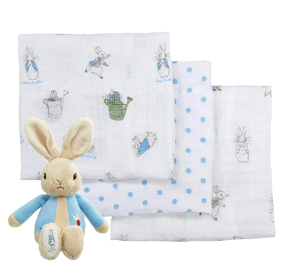 Peter Rabbit Soft Toy and Muslin Set