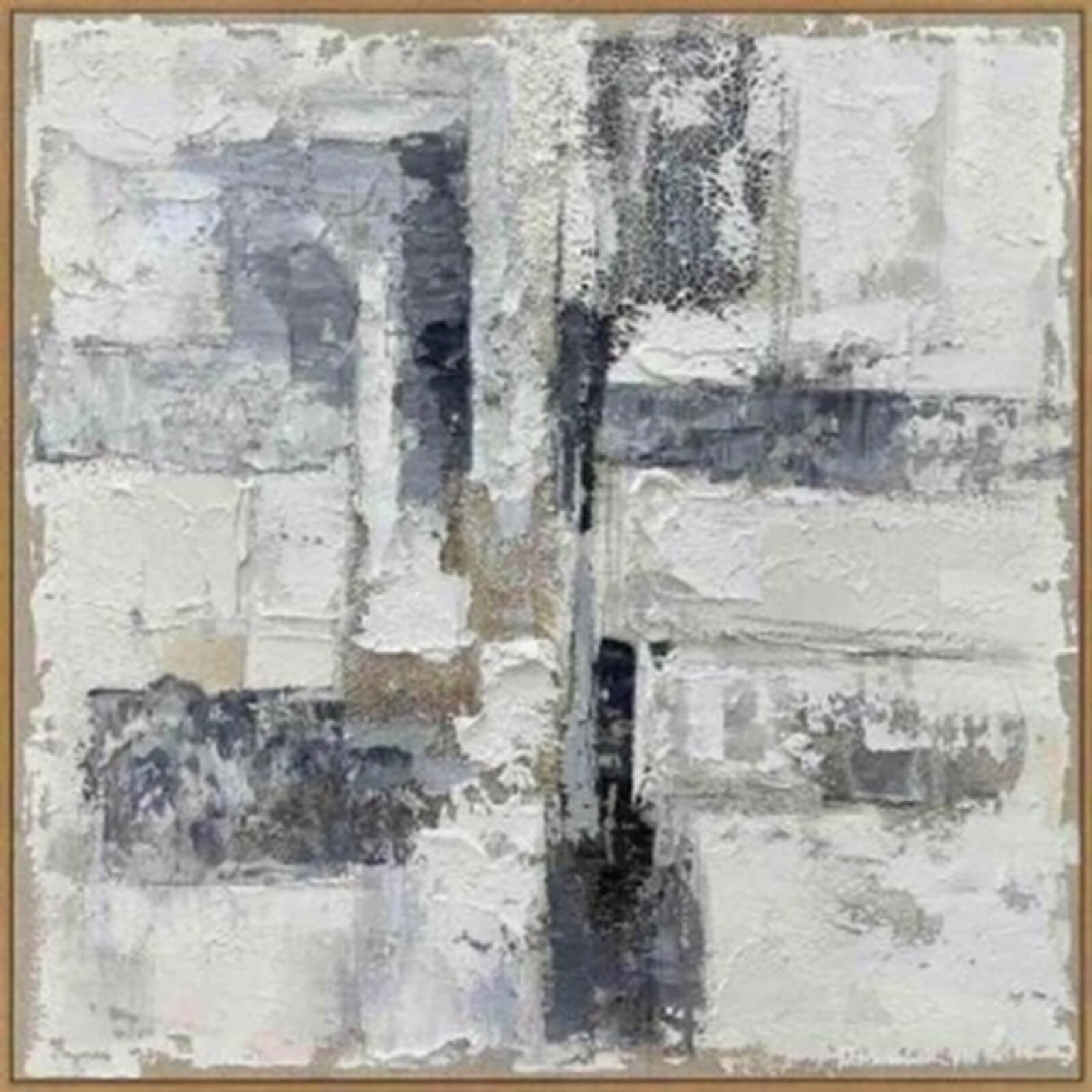 Handcrafted brown-toned canvas art with dimensional brushstrokes on wood frame, 100cm x 100cm, modern home decor by Sostter at brixbailey.com