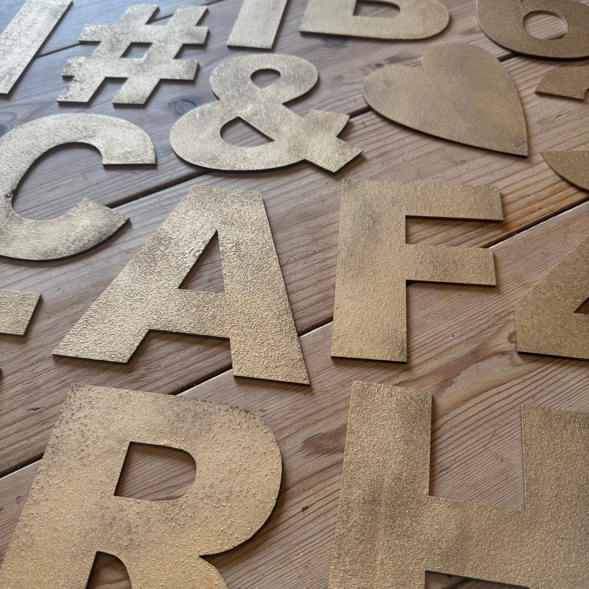 Rustic Gold Metal Letters 12 inch and 5 inch
