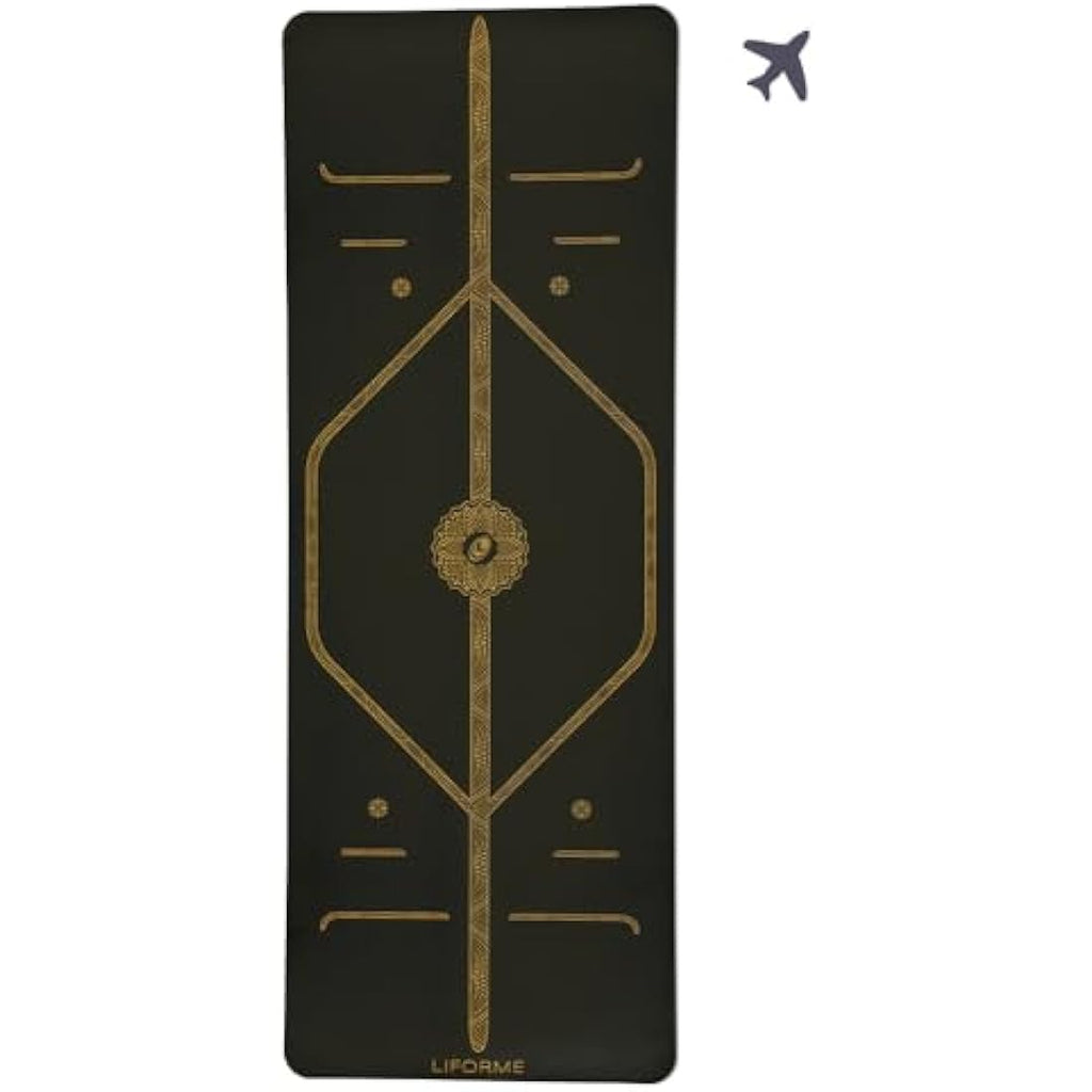 Travel Yoga Mat with Alignment System, Non-slip Grip and Eco-friendly Design