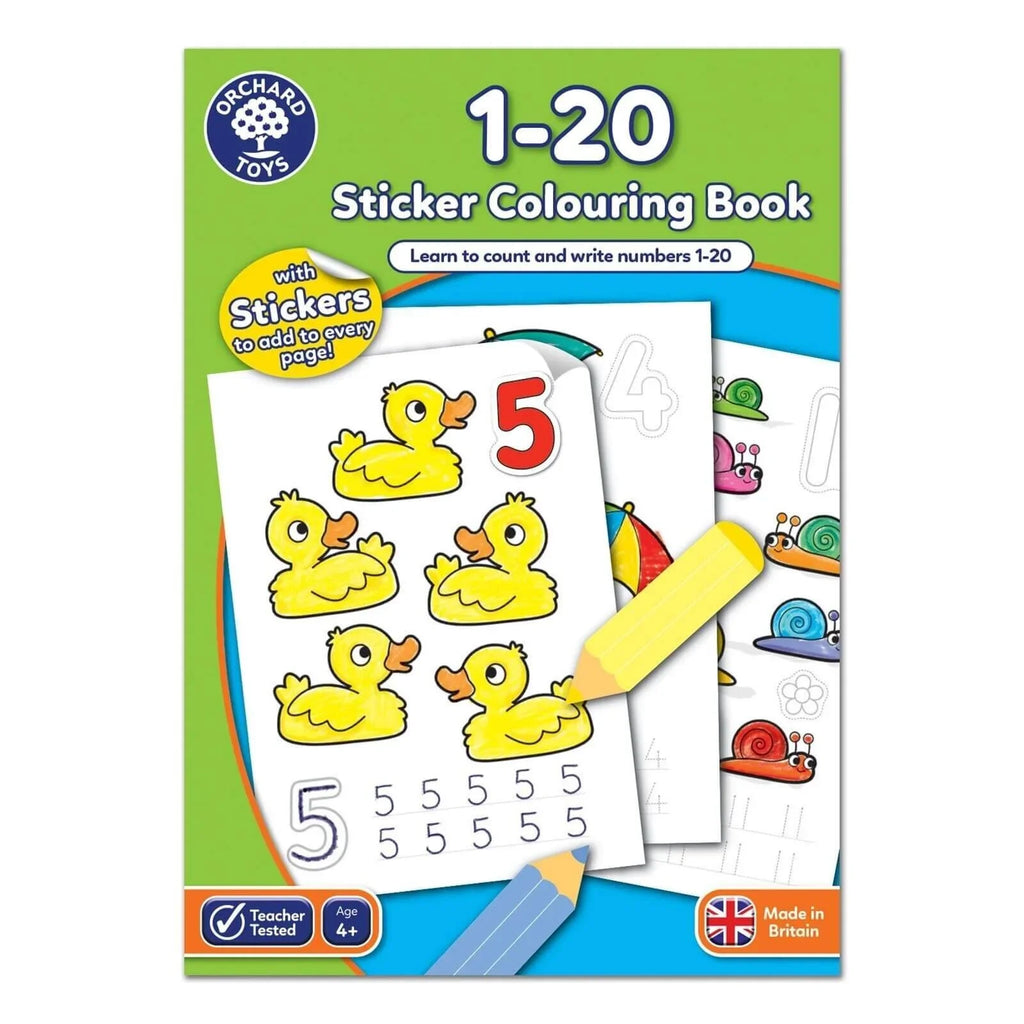 Numbers 1 to 20 Colouring and Sticker Activity Book