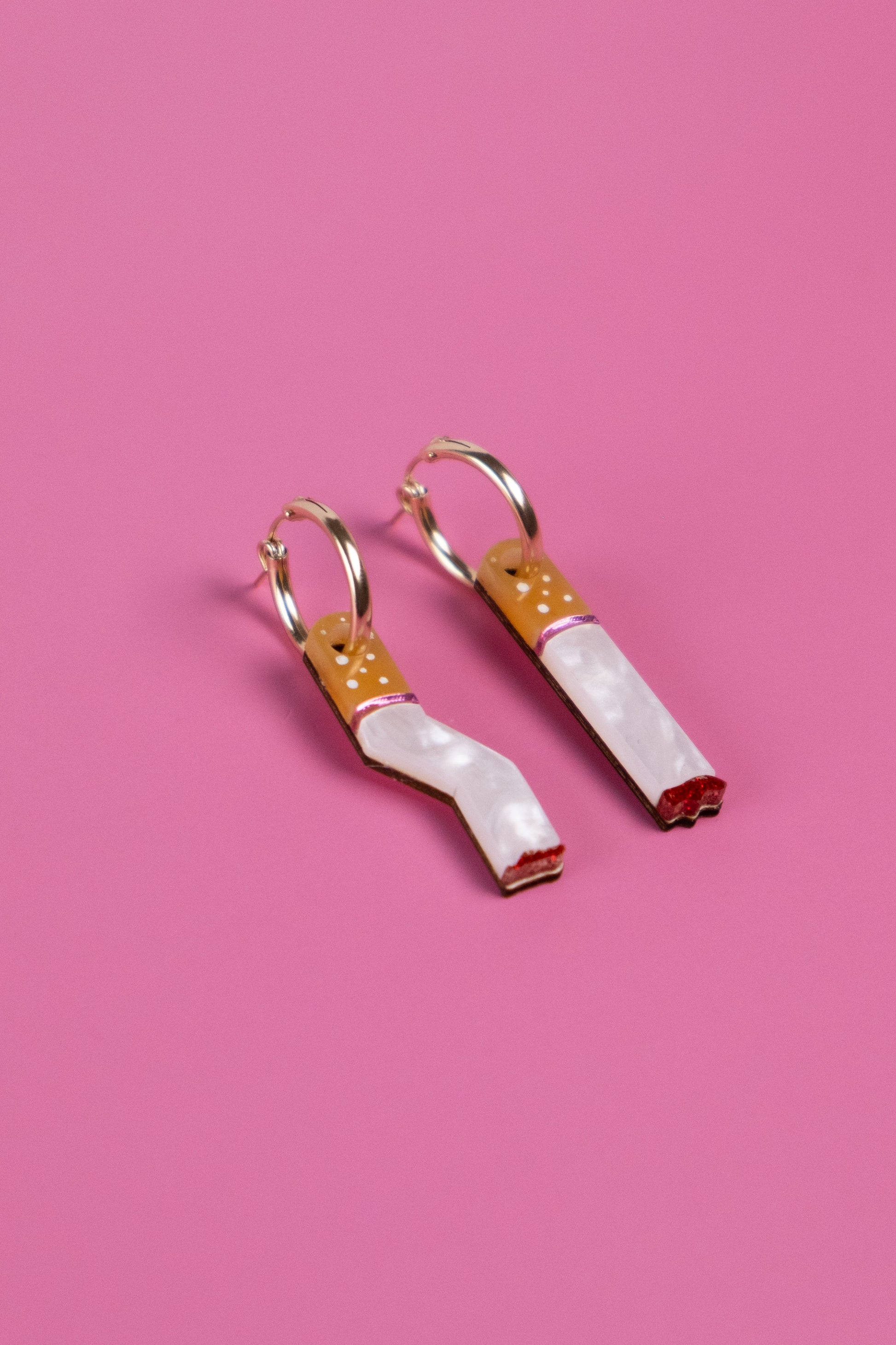 Cigarette Hoop Earrings