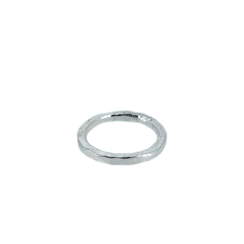 Textured Square Silver Band Ring
