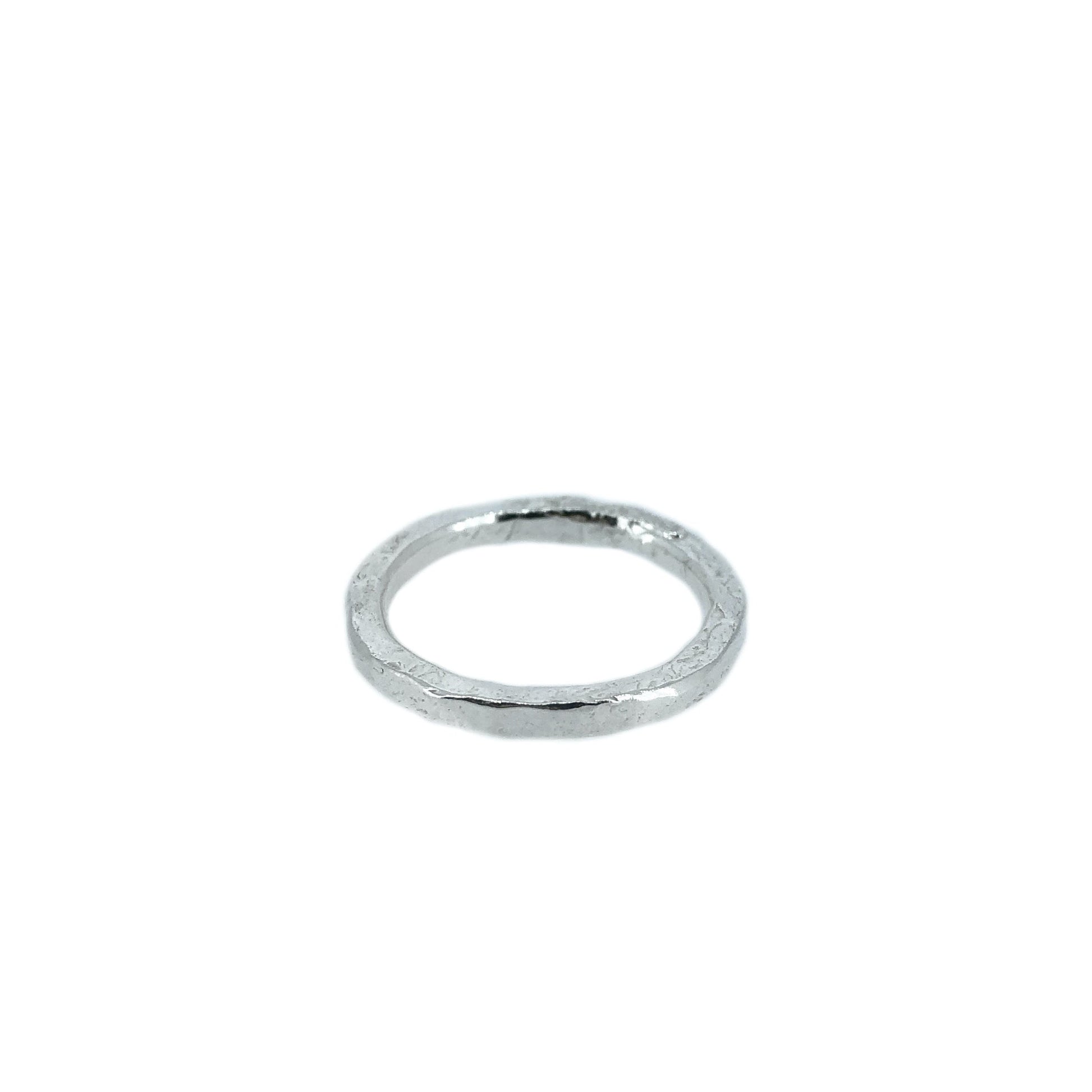 Textured Square Silver Band Ring