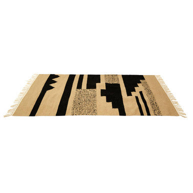 Small Trenza Rug in Sand and Black