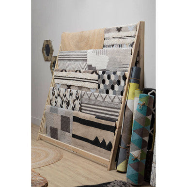 Small Trenza Rug in Sand and Black