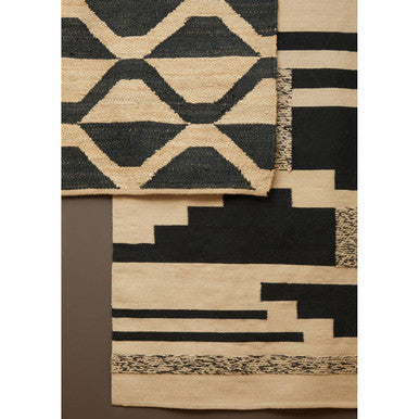 Small Trenza Rug in Sand and Black