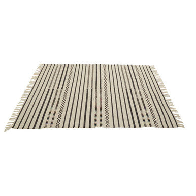 Madras Cotton Rug with Horizontal Stripes