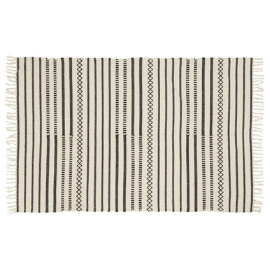 Madras Cotton Rug with Horizontal Stripes