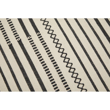 Madras Cotton Rug with Horizontal Stripes