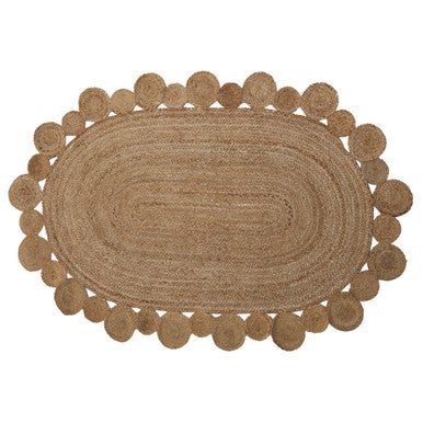 Demir Ova Jute Rug in Natural Oval