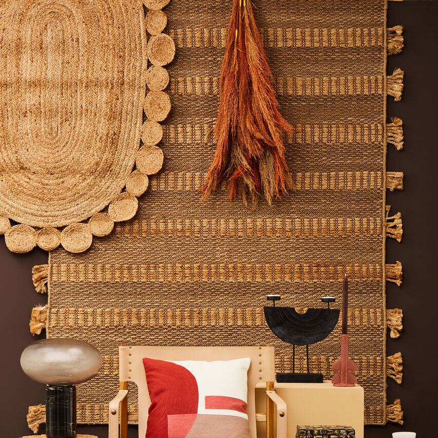 Demir Ova Jute Rug in Natural Oval