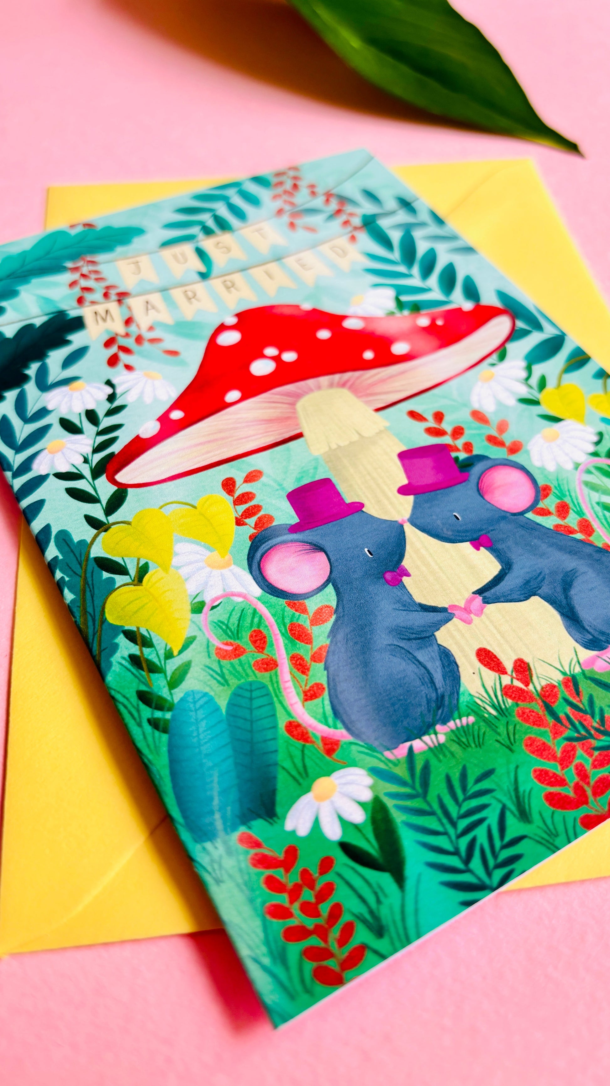 Handmade Gay Wedding Card Whimsical Forest Themed Greetings