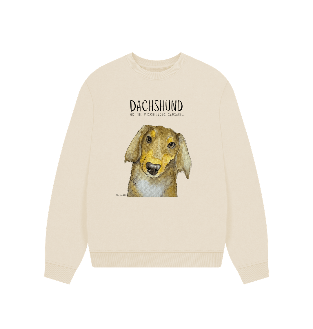 Long Haired Dachshund Oversized Sweatshirt