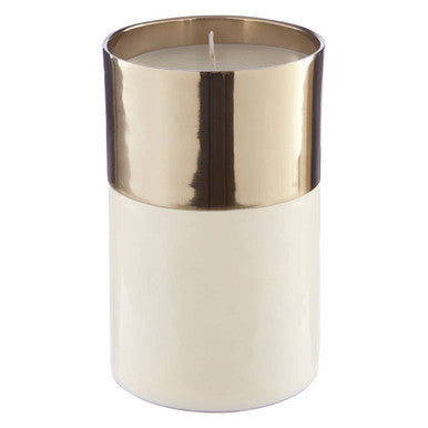 White Large Wax Filled Candle