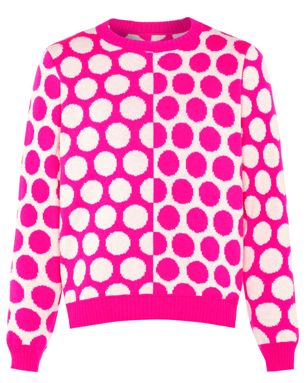 Reversed Circles Wool and Cashmere Jumper in Pink