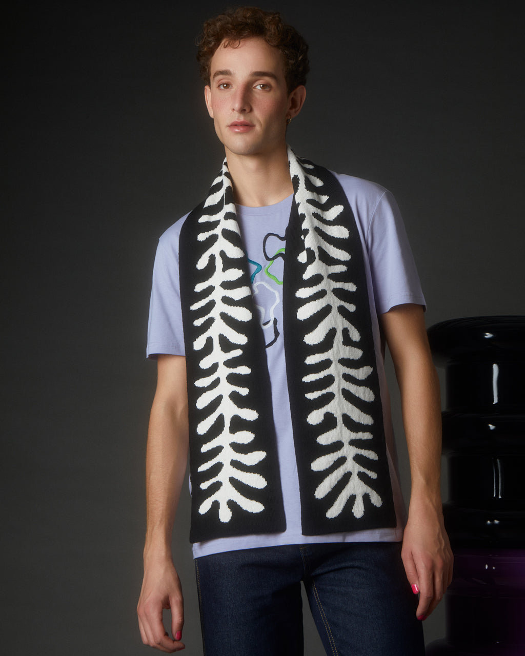 Organic Shape Wool and Cashmere Scarf