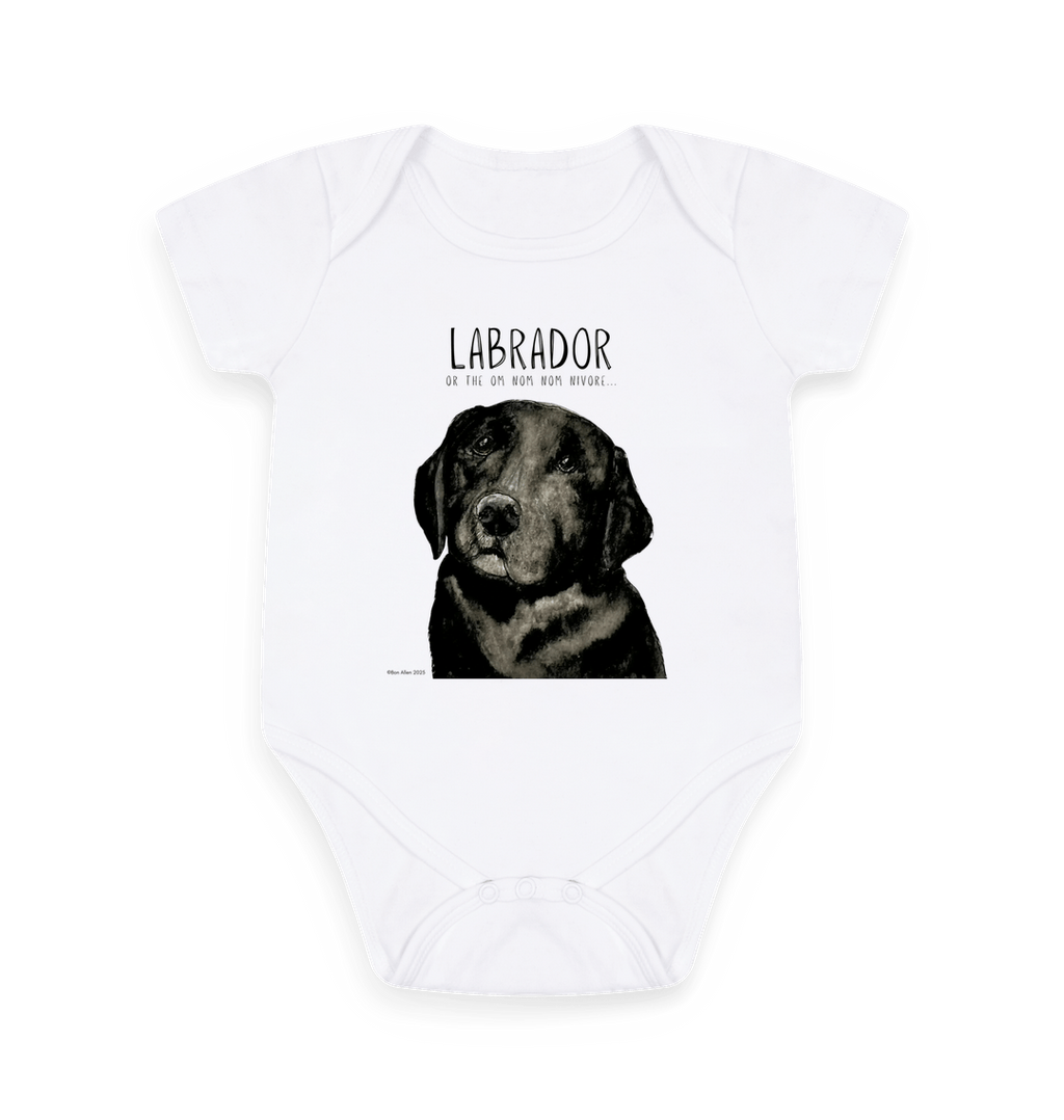 Black Labrador Baby Bodysuit Organic Cotton