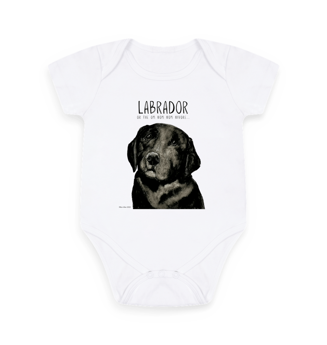 Black Labrador Baby Bodysuit Organic Cotton