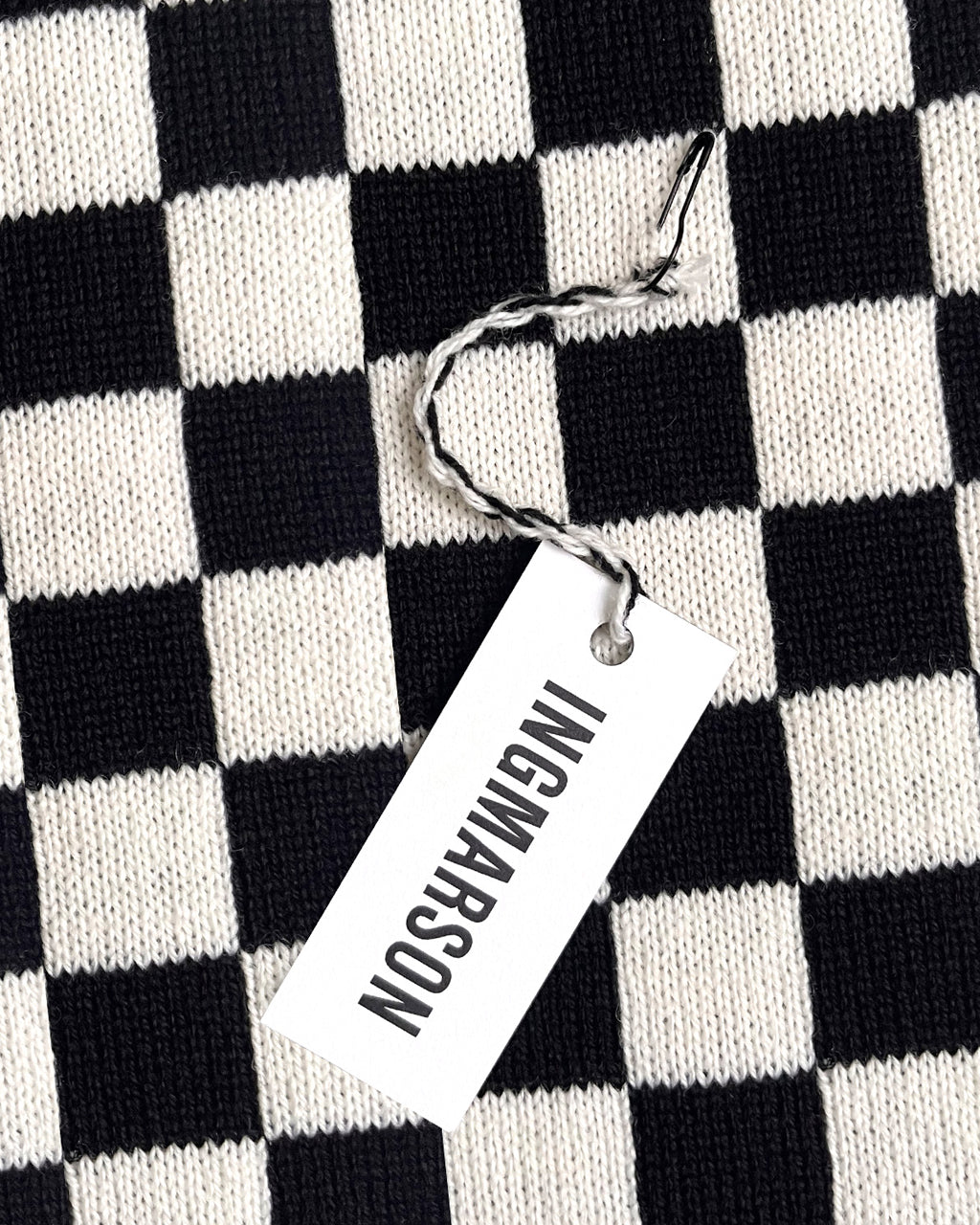 Checked Wool and Cashmere Scarf in Black and White