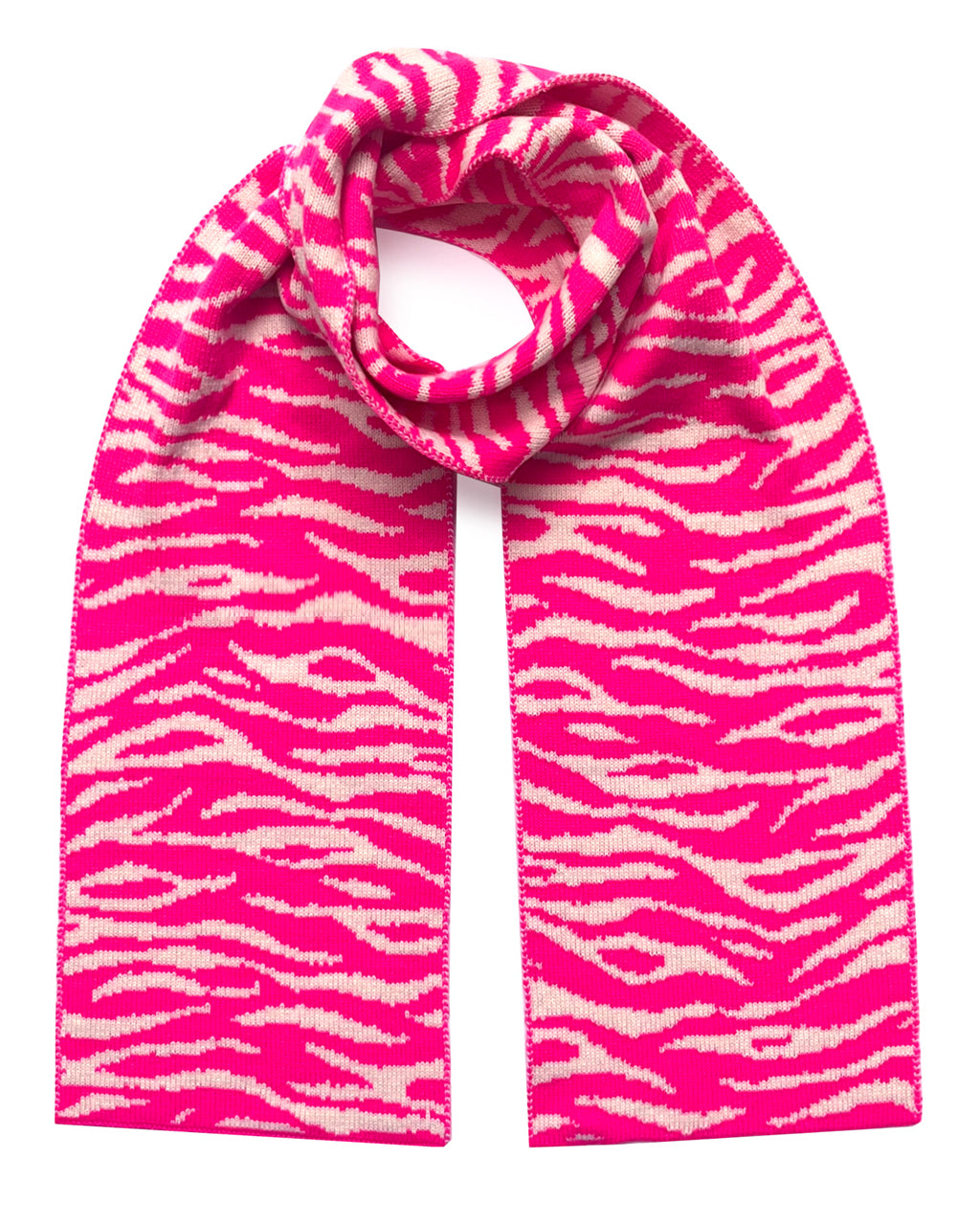Hot Pink Wool and Cashmere Scarf